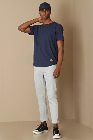 Lufian Erkek Junya Basic T-Shirt 627111020134 Lacivert