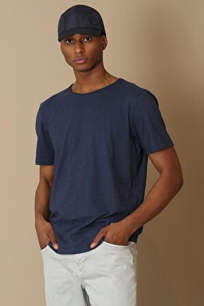 Lufian Erkek Junya Basic T-Shirt 627111020134 Lacivert