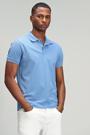 Lufian Erkek Laon Spor Polo Yaka T-Shirt 627111040091 Mavi