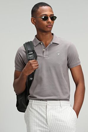 Lufian Erkek Laon Spor Polo Yaka T-Shirt 627111040091 Toprak