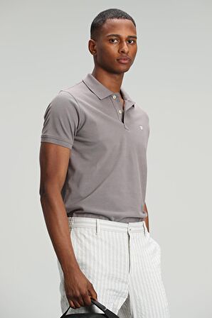 Lufian Erkek Laon Spor Polo Yaka T-Shirt 627111040091 Toprak