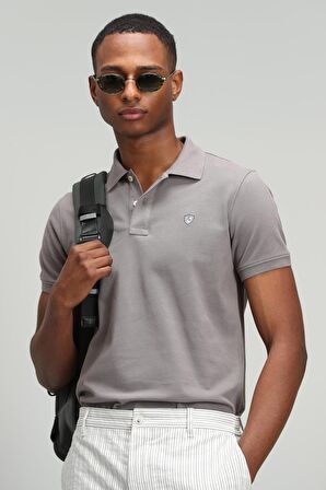 Lufian Erkek Laon Spor Polo Yaka T-Shirt 627111040091 Toprak