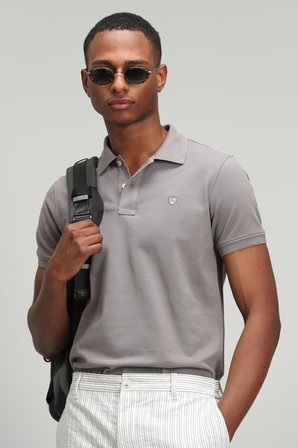 Laon Spor Polo Yaka Erkek Tişört Toprak