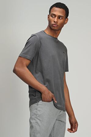 Lufian Erkek Sarder Basic T-Shirt 627111020136 Antrasit