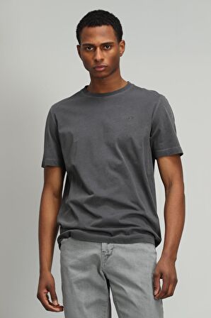 Lufian Erkek Sarder Basic T-Shirt 627111020136 Antrasit