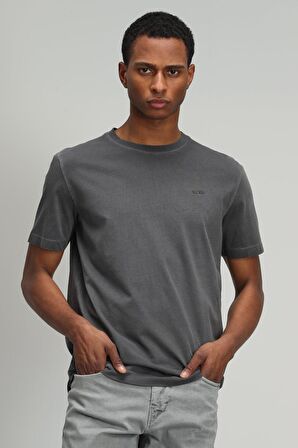 Lufian Erkek Sarder Basic T-Shirt 627111020136 Antrasit
