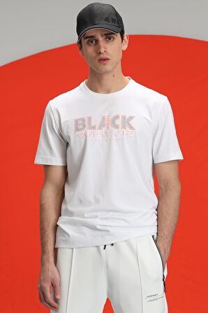 Lufian Erkek Tow Modern Grafik T-Shirt 627111020137 Beyaz