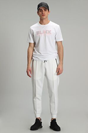 Lufian Erkek Tow Modern Grafik T-Shirt 627111020137 Beyaz