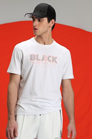 Lufian Erkek Tow Modern Grafik T-Shirt 627111020137 Beyaz