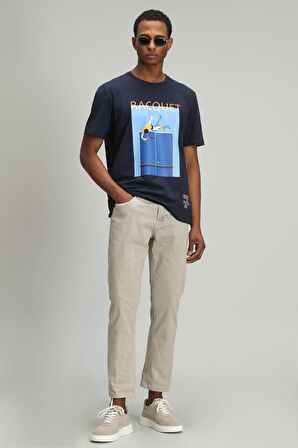 Fenza Modern Grafik T- Shirt Lacivert