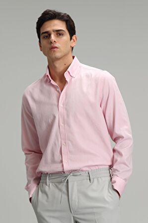 Danıel Erkek Smart Casual Gömlek Comfort Slim Fit Pembe