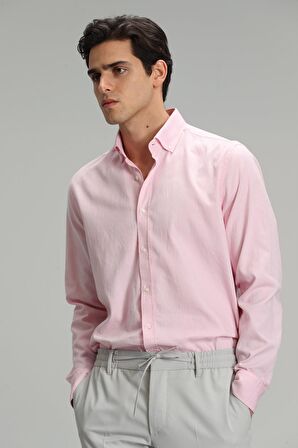 Danıel Erkek Smart Casual Gömlek Comfort Slim Fit Pembe