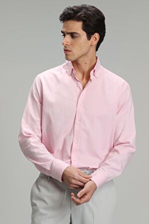 Danıel Erkek Smart Casual Gömlek Comfort Slim Fit Pembe