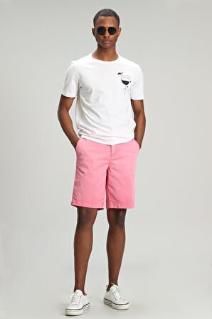 Zegler Spor Erkek Chino Şort Slim Fit Pembe