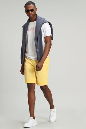 Zegler Spor Erkek Chino Şort Slim Fit Sarı