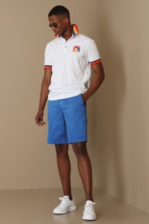 Zegler Spor Erkek Chino Şort Slim Fit Saks
