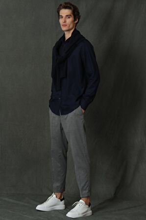Vıana Erkek Basic Gömlek Comfort Slim Fit Lacivert