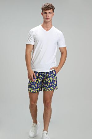 Lufian Erkek Tuna Modern Grafik T-Shirt 627111020145 Beyaz