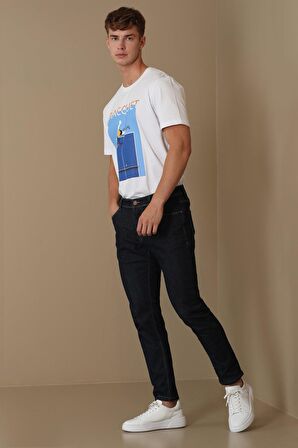 Carol Smart Jean Erkek Pantolon Slim Fit Koyu Mavi