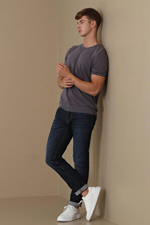 Lufian Erkek Harrıs Smart Slim Fit Jean Pantolon 627111200120 Koyu Mavi