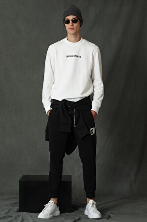 Star Erkek Sweatshirt Kırık Beyaz