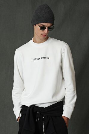 Star Erkek Sweatshirt Kırık Beyaz