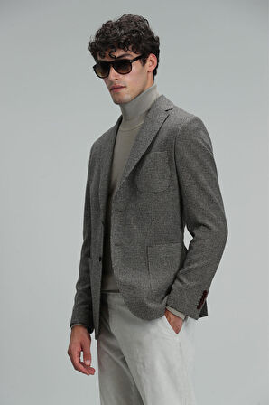 Alvı Spor Erkek Blazer Ceket Slim Fit Kahverengi