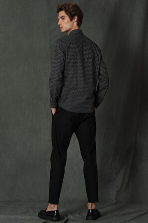 Lufian Erkek Felıx Basic Comfort Slim Fit Gömlek 627112010582 Siyah