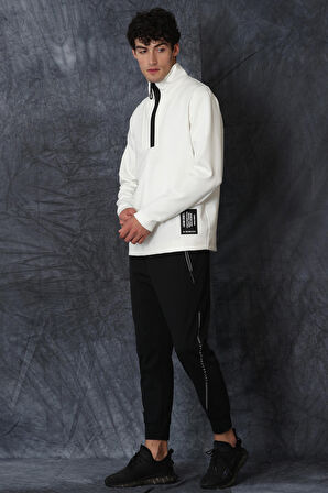Lufian Erkek Mark Sweatshirt 627112030088 Ekru