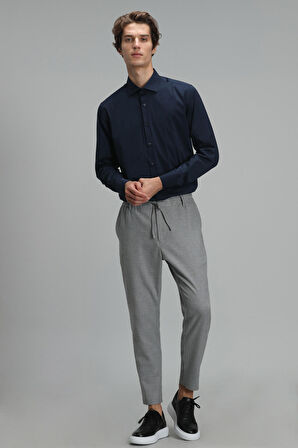 Austın Erkek Basic Gömlek Slim Fit Lacivert