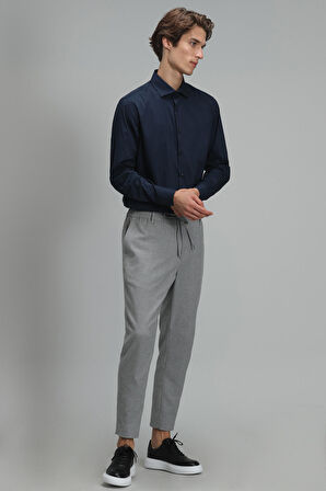 Austın Erkek Basic Gömlek Slim Fit Lacivert