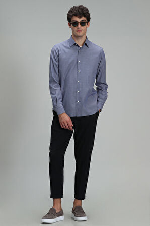 Fore Erkek Basic Gömlek Slim Fit Lacivert