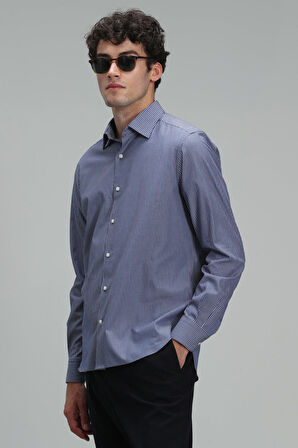 Fore Erkek Basic Gömlek Slim Fit Lacivert