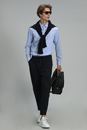 Fore Erkek Basic Gömlek Slim Fit Mavi