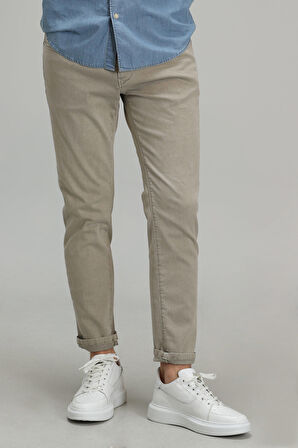 Helt Spor 5 Cep Erkek Pantolon Slim Fit Bej