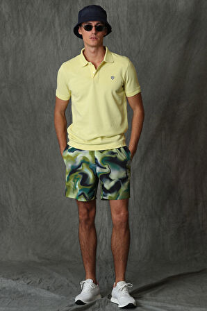 Laon Spor Polo Yaka Erkek Tişört Sarı