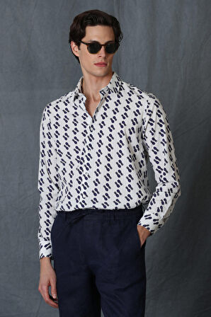 Cemer Erkek Smart Gömlek Comfort Slim Fit Beyaz