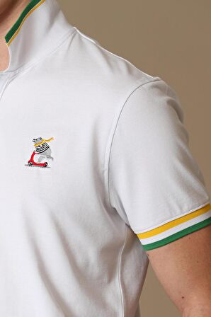 Edward Spor Polo Erkek Tişört Beyaz