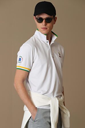Edward Spor Polo Erkek Tişört Beyaz