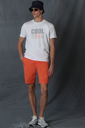 Zegler Spor Erkek Chino Şort Slim Fit Turuncu