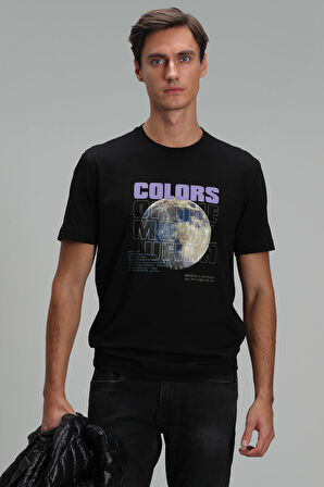 Ash Modern Grafik T- Shirt Siyah