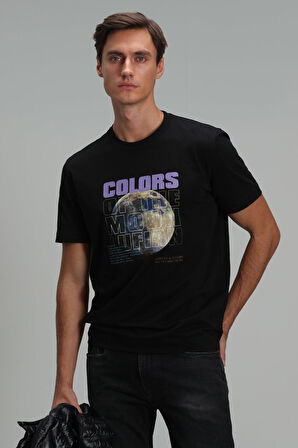 Ash Modern Grafik T- Shirt Siyah