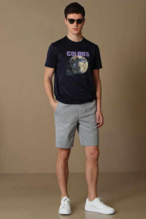 Ash Modern Grafik T- Shirt Lacivert