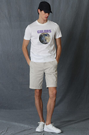 Ash Modern Grafik T- Shirt Beyaz
