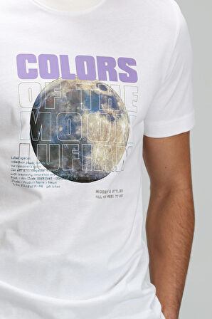 Ash Modern Grafik T- Shirt Beyaz