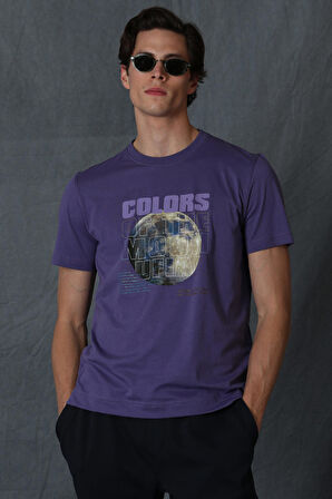 Ash Modern Grafik T- Shirt Mor