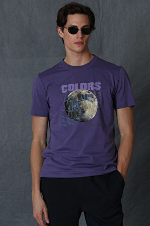 Ash Modern Grafik T- Shirt Mor