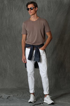 Junya Erkek Basic Tişört Toprak