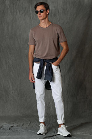 Junya Erkek Basic Tişört Toprak
