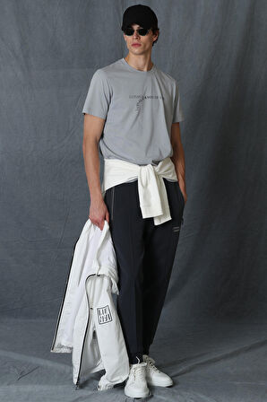 Stewart Modern Grafik T- Shirt Gri
